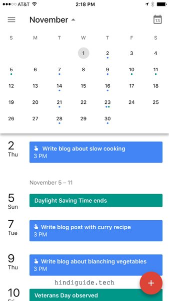 blogging schedule